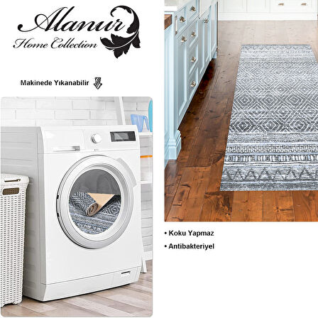 Dekoreko Kaymaz Taban Djt Mutfak Halısı Yıldız Deri İskandinav F5087