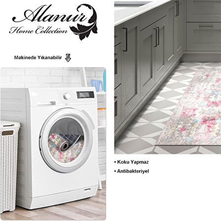 Dekoreko Kaymaz Taban Djt Mutfak Halısı Star Pamuk Modern F5138