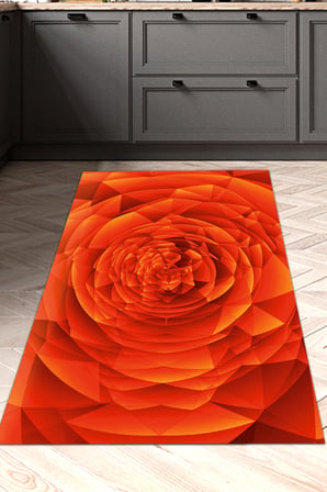Kaymaz Dijital Mutfak & Salon Halı Star Pamuk Geometrik E5011