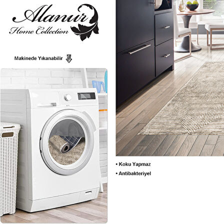 Dekoreko Kaymaz Taban Djt Mutfak Halısı Star Pamuk Modern Mu134