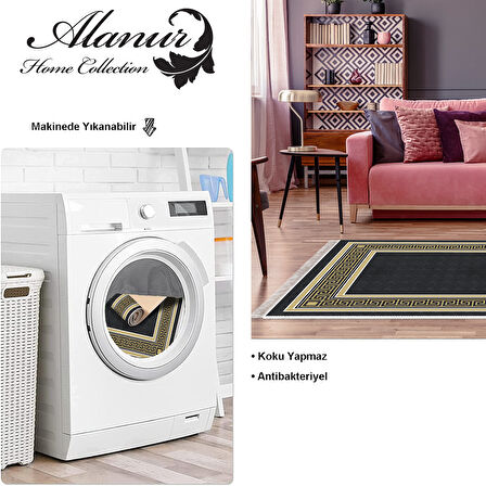 Dekoreko Kaymaz Taban Djt Salon Halısı Yıldız Deri Saçaklı Modern M5140