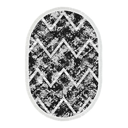 Dekoreko Kaymaz Taban Djt Mutfak Halısı Trend Saçaklı Oval İskandinav F5128