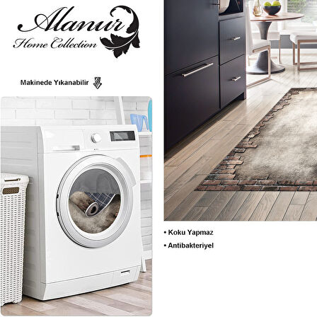 Dekoreko Kaymaz Taban Djt Mutfak Halısı Star Pamuk Modern F5049