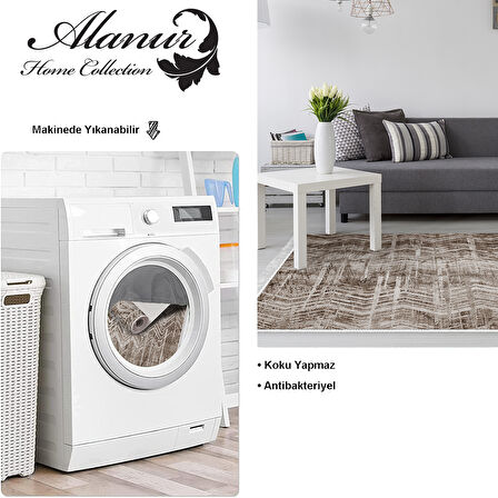 Dekoreko Kaymaz Taban Djt Salon Halısı Trend Saçaklı İskandinav F5083