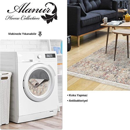 Dekoreko Kaymaz Taban Djt Salon Halısı Trend Saçaklı İskandinav F5139