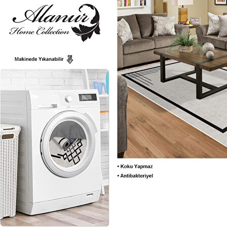 Dekoreko Kaymaz Taban Djt Salon Halısı Star Pamuk Saçaklı Modern 1919