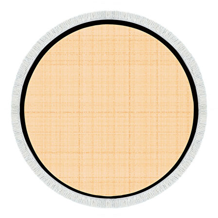 Alanur Home Kaymaz Taban Djt Banyo Mutfak Salon Halı Yıldız Deri Saçaklı Yuvarlak Dokuma Desen E5007