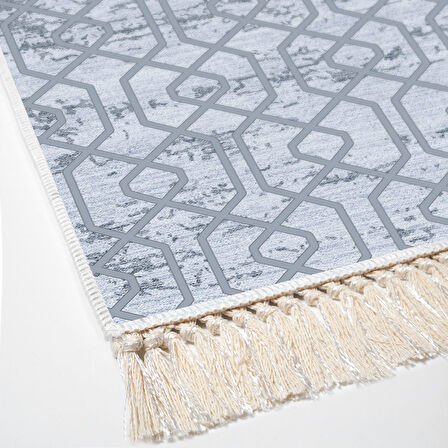 Dekoreko Kaymaz Taban Djt Salon Halısı Star Pamuk Saçaklı Modern 757