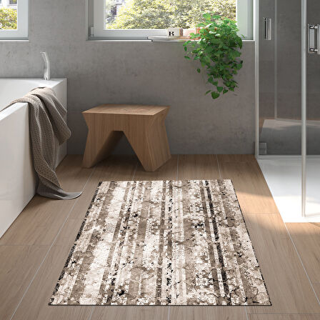 Dekoreko Kaymaz Taban Djt Banyo Halısı Yıldız Deri Modern Mu147