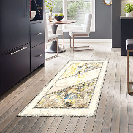 Dekoreko Kaymaz Taban Djt Mutfak Halısı Yıldız Deri Modern 729