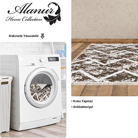 Dekoreko Kaymaz Taban Djt Salon Halısı Trend Saçaklı İskandinav F5128