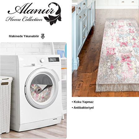 Dekoreko Kaymaz Taban Djt Mutfak Halısı Trend Saçaklı Modern F5138