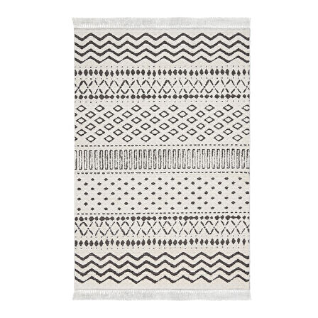 Dekoreko Kaymaz Taban Djt Salon Halısı Trend Saçaklı İskandinav F5086