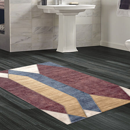 Dekoreko Kaymaz Taban Djt Banyo Halısı Trend Modern S6506