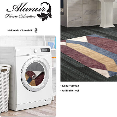 Dekoreko Kaymaz Taban Djt Banyo Halısı Trend Modern S6506