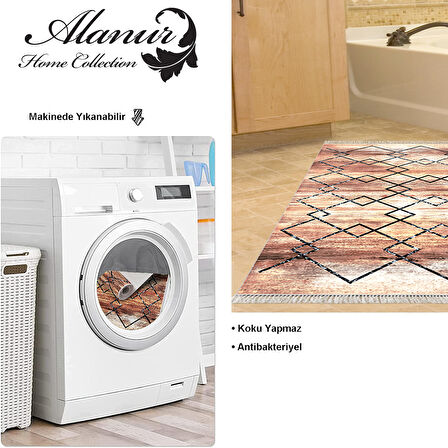 Dekoreko Kaymaz Taban Djt Banyo Halısı Trend Saçaklı Modern M5006