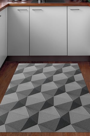Kaymaz Dijital Mutfak & Salon Halı Trend Geometrik E5010