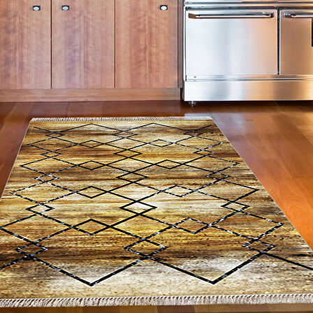 Dekoreko Kaymaz Taban Djt Mutfak Halısı Trend Saçaklı Modern M5006
