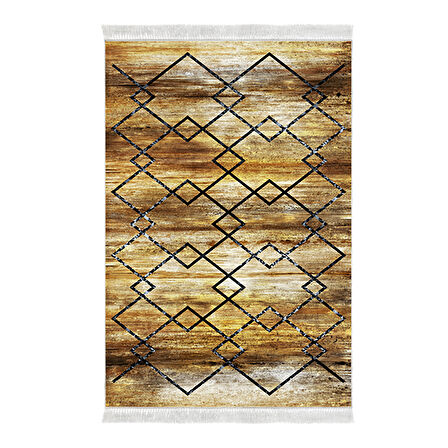 Dekoreko Kaymaz Taban Djt Mutfak Halısı Trend Saçaklı Modern M5006