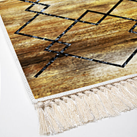 Dekoreko Kaymaz Taban Djt Mutfak Halısı Trend Saçaklı Modern M5006