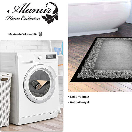 Dekoreko Kaymaz Taban Djt Banyo Halısı Yıldız Deri Modern 1674