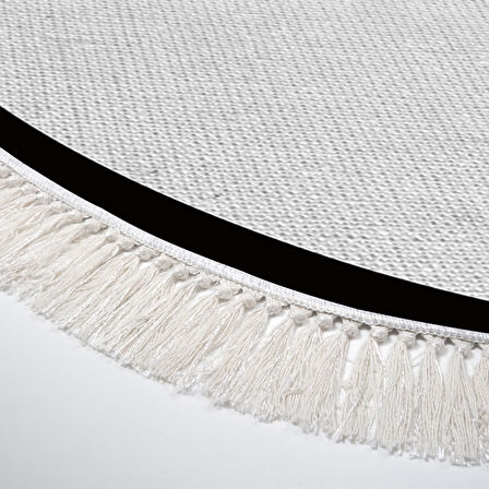 Alanur Home Kaymaz Taban Djt Banyo Mutfak Salon Halı  Trend Saçaklı Oval Dokuma Desen E5001