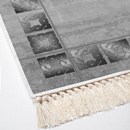 Dekoreko Kaymaz Taban Djt Salon Halısı Star Pamuk Saçaklı Modern 691M