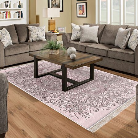 Dekoreko Kaymaz Taban Djt Salon Halısı Yıldız Deri Saçaklı Modern 1488