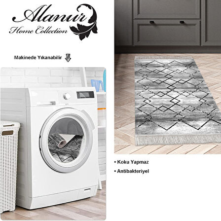 Dekoreko Kaymaz Taban Djt Mutfak Halısı Trend Saçaklı Modern M5006