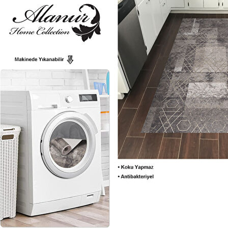 Dekoreko Kaymaz Taban Djt Mutfak Halısı Trend İskandinav F5132