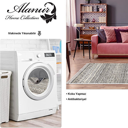 Dekoreko Kaymaz Taban Djt Salon Halısı Star Pamuk Saçaklı İskandinav F5087