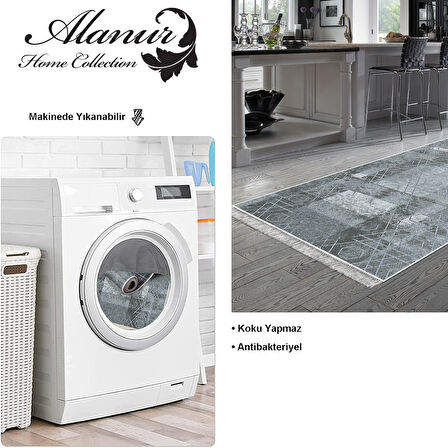 Dekoreko Kaymaz Taban Djt Mutfak Halısı Star Pamuk Saçaklı İskandinav F5132