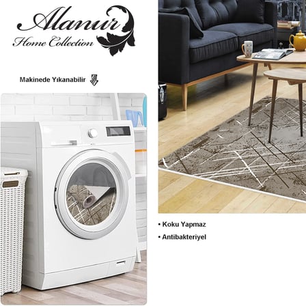Dekoreko Kaymaz Taban Djt Salon Halısı Trend Modern M5003