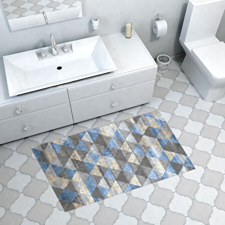 Dekoreko Kaymaz Taban Djt Banyo Halısı Yıldız Deri İskandinav 661M