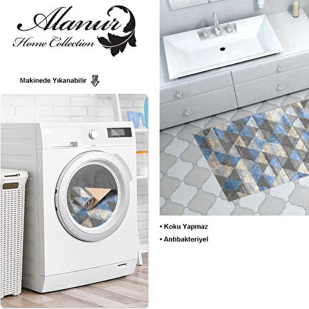 Dekoreko Kaymaz Taban Djt Banyo Halısı Yıldız Deri İskandinav 661M