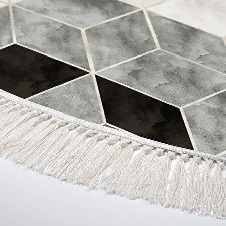 Dekoreko Kaymaz Taban Djt Mutfak Halısı Trend Saçaklı Yuvarlak İskandinav 2146M