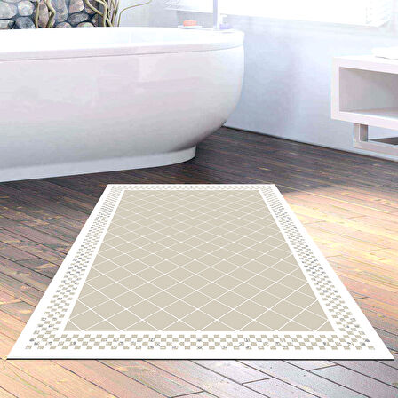 Dekoreko Kaymaz Taban Djt Banyo Halısı Yıldız Deri Modern 603M