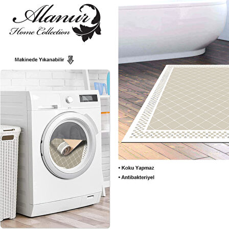 Dekoreko Kaymaz Taban Djt Banyo Halısı Yıldız Deri Modern 603M