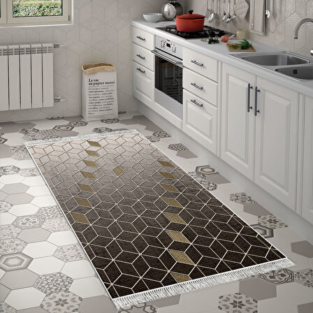 Dekoreko Kaymaz Taban Djt Mutfak Halısı Trend Saçaklı Modern 719