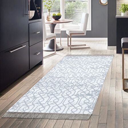 Dekoreko Kaymaz Taban Djt Mutfak Halısı Trend Saçaklı Modern 757