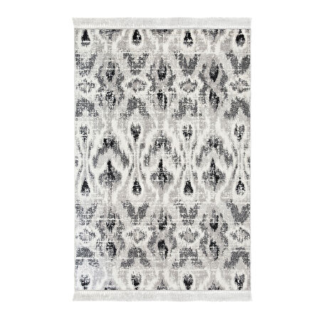 Dekoreko Kaymaz Taban Djt Salon Halısı Yıldız Deri Saçaklı İskandinav F5136