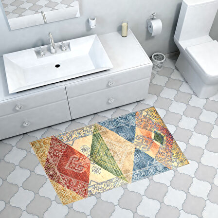 Dekoreko Kaymaz Taban Djt Banyo Halısı Star Pamuk İskandinav S5047