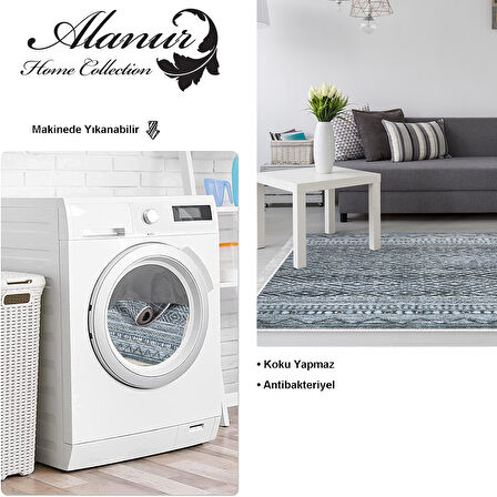 Dekoreko Kaymaz Taban Djt Salon Halısı Star Pamuk Saçaklı İskandinav F5087