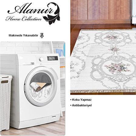 Dekoreko Kaymaz Taban Djt Mutfak Halısı Yıldız Deri Saçaklı Modern 1494