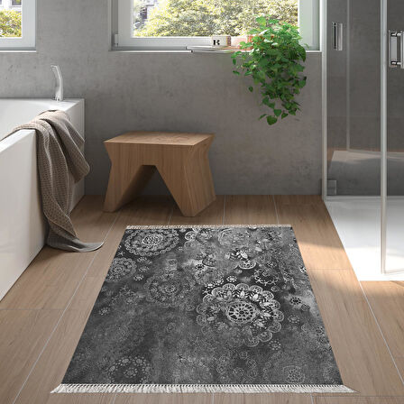 Dekoreko Kaymaz Taban Djt Banyo Halısı Trend Saçaklı Modern 1999