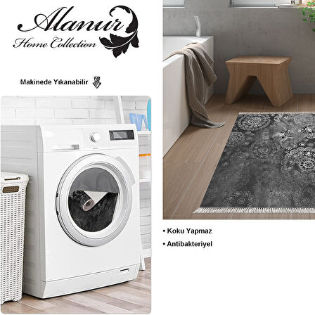 Dekoreko Kaymaz Taban Djt Banyo Halısı Trend Saçaklı Modern 1999