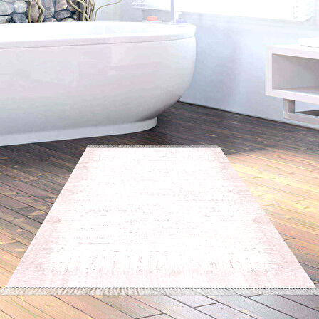 Dekoreko Kaymaz Taban Djt Banyo Halısı Star Pamuk Saçaklı Modern 1342