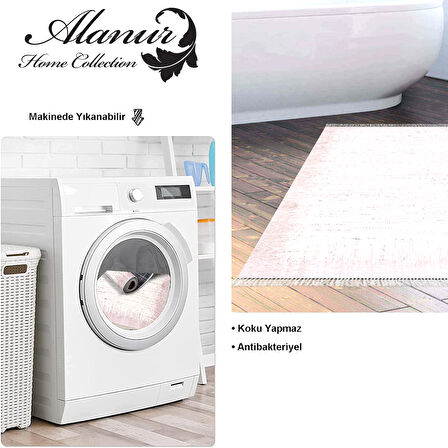 Dekoreko Kaymaz Taban Djt Banyo Halısı Star Pamuk Saçaklı Modern 1342