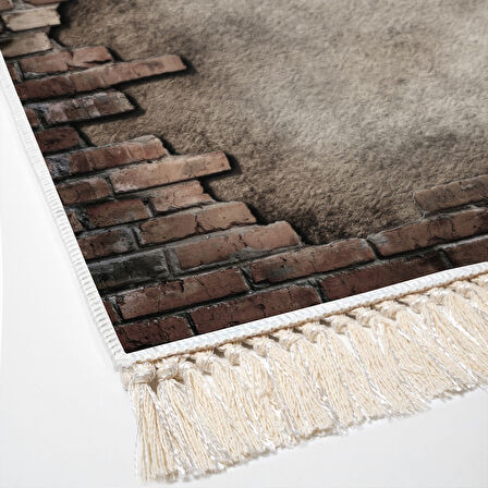 Dekoreko Kaymaz Taban Djt Mutfak Halısı Star Pamuk Saçaklı Modern F5049