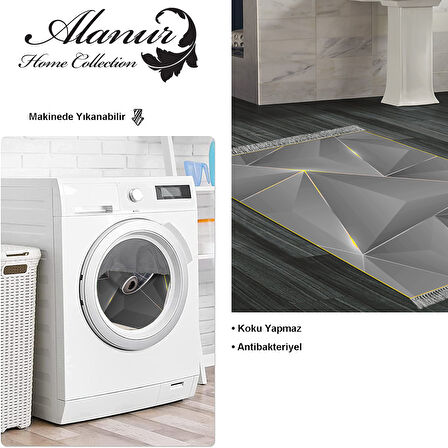 Dekoreko Kaymaz Taban Djt Banyo Halısı Star Pamuk Saçaklı Modern F5005